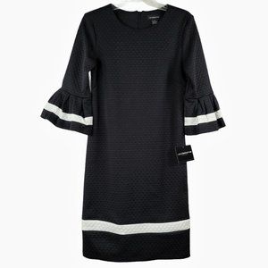 Liz Claiborne Sz 4 Textured Dot Blk Dress